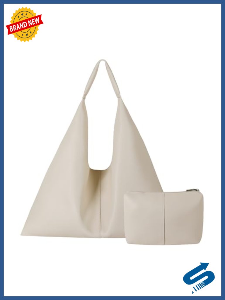 Large Vegan Leather Hobo Tote Bag With Shoulder Strap